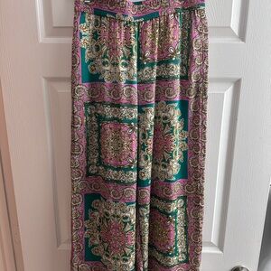 Colorful Patterned Wide-Leg Pants